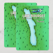 Carte Le lac Bourget France belle affiche de voyage (Devant / Derrière)