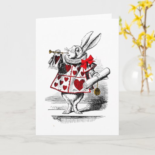 Carte Le lapin blanc (Fleur jaune)