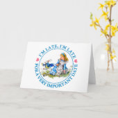 Carte Le lapin blanc se précipite par Alice au pays des (Fleur jaune)