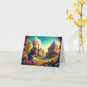 Carte Le lapin de Pâques en mission secrète (Fleur jaune)