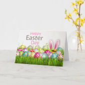 Carte Le lapin de Pâques est en route (Fleur jaune)