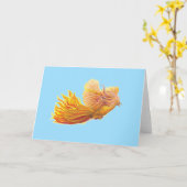 Carte Le légendaire Phoenix Bird Pastel Sky Blue (Fleur jaune)
