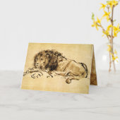 CARTE LE LION DU CAP ALLONGÉ (Fleur jaune)