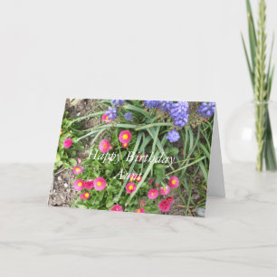 Carte Le lit à fleurs d'anniversaire de la tante