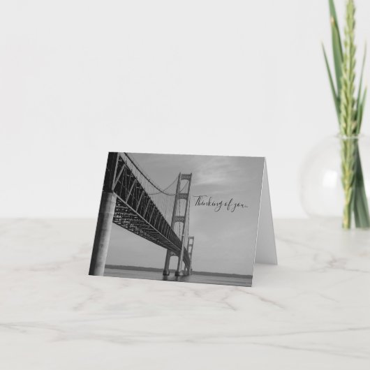 Carte Le Long Du Pont Mackinac Niveaux De Gris Pensée De (Devant)