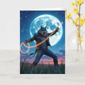 Carte Le loup-garou d'Halloween dure une Pleine lune (Fleur jaune)
