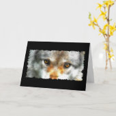 Carte Le LOUP OBSERVE des Salutation-cartes de défenseur (Fleur jaune)