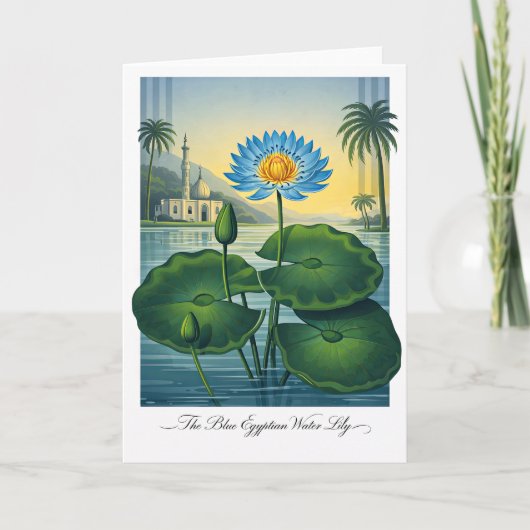 Carte Le Lys Bleu d'Égypte — Représentation Botanique Mo (Devant)