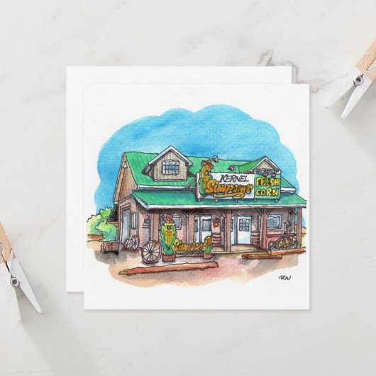 Carte Le maïs doux de Kernel Simpson (Devant/Arrière en situation)