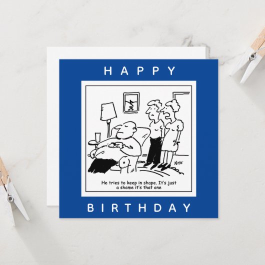 Carte Le mari aime garder en forme Cartoon (Devant/Arrière en situation)