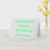 Carte Le Mari dit plus de chevaux en vert clair (Fleur jaune)