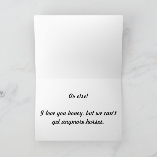 Carte Le Mari dit plus de chevaux en vert clair (Intérieur)