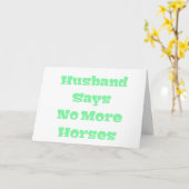 Carte Le Mari dit plus de chevaux en vert clair (Fleur jaune)