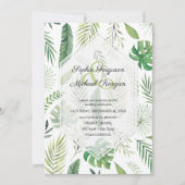 Carte Le mariage botanique tropical de verdure invite (Devant)