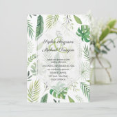 Carte Le mariage botanique tropical de verdure invite (Debout devant)