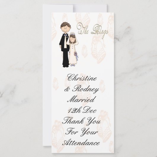 Carte Le mariage de réception (Dos)