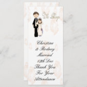 Carte Le mariage de réception (Devant / Derrière)