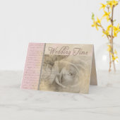 Carte Le mariage vintage romantique s'est levé (Fleur jaune)