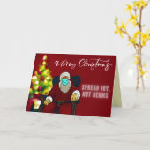 Carte Le Masque de Père Noël, c'est la joie, pas les ger (Fleur jaune)