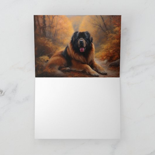 Carte Le Mastiff tibétain en automne les feuilles automn (Intérieur)