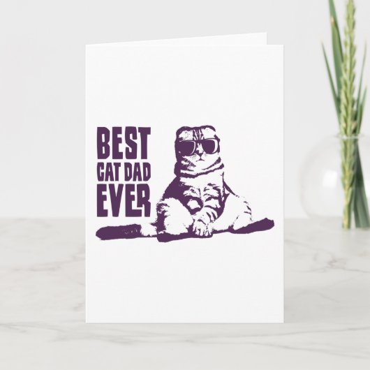 Carte LE MEILLEUR DAD DAD JAMAIS CATÉGORIE CITER Cat Dad (Devant)
