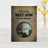 CARTE LE MEILLEUR FILS D'ANNIVERSAIRE AU MONDE (Fleur jaune)