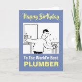 Carte Le meilleur plombier du monde - Joyeux anniversair (Devant)