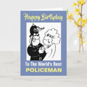 Carte Le meilleur policier du monde - Joyeux anniversair (Fleur jaune)