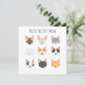 Carte Le Meow Birthday du chat Penser à vous (Debout devant)