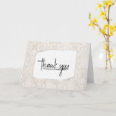 Carte Le Merci Damask Design (Fleur jaune)