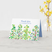 Carte Le Merci offrent des arbres d'aquarelle (Fleur jaune)