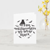 Carte Le Mercredi Nous Portons Noir Rétro Halloween _1 (Fleur jaune)