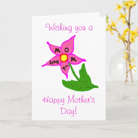 Carte Le message de Fleur de la Fête des mères (Fleur jaune)