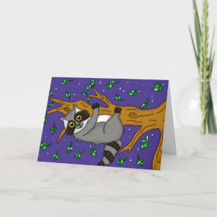 Carte Le mignon Raccoon Cartoon, comment est-ce qu'il pe