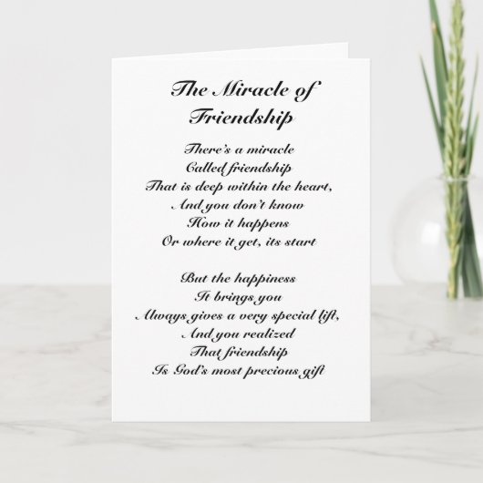 Carte Le miracle de l'amitié (Devant)