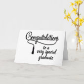 CARTE * LE MONDE ATTEND* LES FÉLICITATIONS DES DIPLÔMÉS (Fleur jaune)