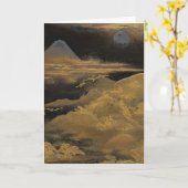 Carte Le Mont Fuji au clair de lune : Blanc (Fleur jaune)