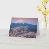 Carte Le mont Fuji et les fleurs de cerisiers (Fleur jaune)