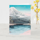 Carte Le Mont Fuji Joyeuses Fêtes (Fleur jaune)