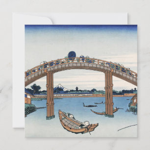 Carte Le mont Housai Fuji vu d'en bas Pont Homme