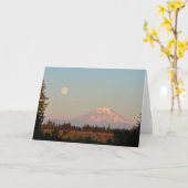 Carte Le Mont Rainier et la Pleine lune - Art Cadre (Fleur jaune)