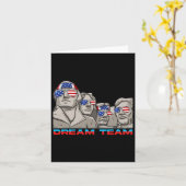 Carte Le Mont Rushmore 4 juillet Drôle Patriotique (Fleur jaune)