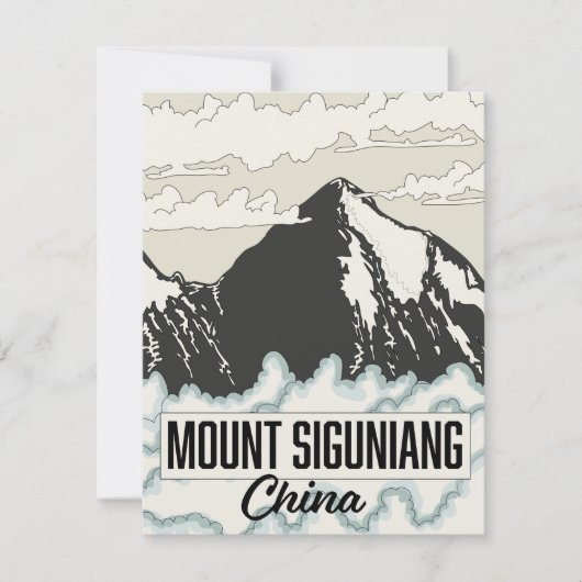 Carte Le mont Siguniang Chine (Devant)