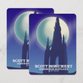 Carte Le monument Scott, Édimbourg, Ecosse (Devant / Derrière)