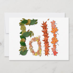 Carte Le mot " Automne " écrit dans les graphiques en fe