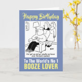 Carte Le Mot Numéro 1 Booze Lover - Booze Drinker (Fleur jaune)