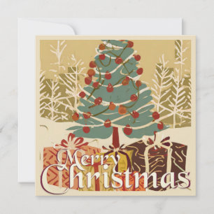 Carte Le Motif de Noël, avec des présents sous l'arbre d