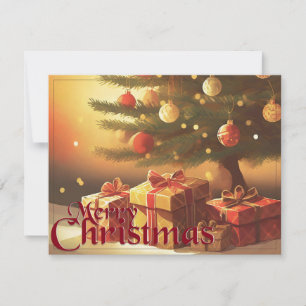 Carte Le Motif de Noël, avec des présents sous l'arbre d