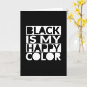Carte Le noir est ma couleur heureuse Humour sombre (Fleur jaune)
