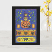 Carte Le nounours de Halloween concernent le citrouille (Fleur jaune)